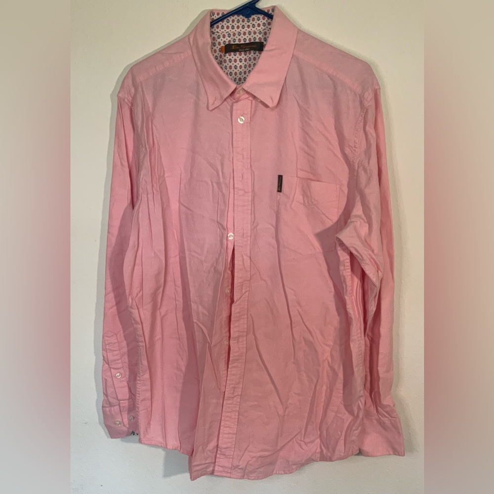 Men’s Pink Long Sleeve Ben Sherman Dress Shirt XL
